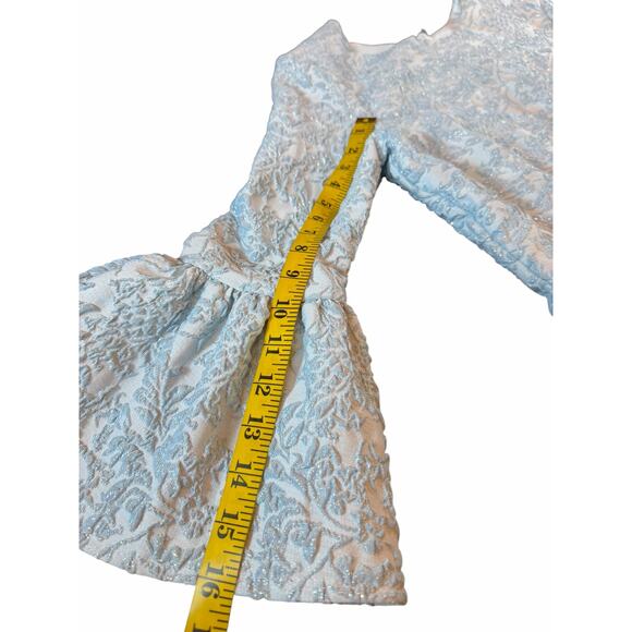 Betsy & Adam Ice Blue and Silver Jacquard Midi Dress - Size 14W - Picture 10 of 16